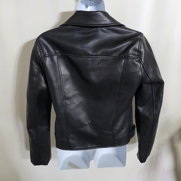 Blank NYC Faux Leather Black Moto Jacket - Sz XS - Picture 7 of 9